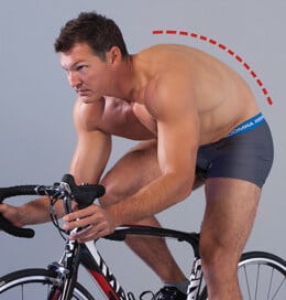 Cyclist who consistently ride with an anteriorly rotates pelvis and decreased hip angle are subject to capsular and ligamentus adhesions, short quadriceps and psoas, and a subsequent loss of economy and power.
