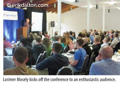 Lorimer Mosely kicks off the conference to an enthusiastic audience.